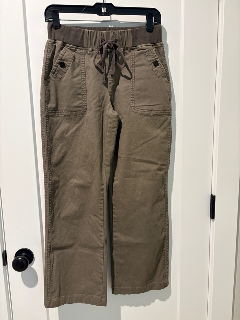 Flamingals Solid Seam Detail Drawstring Mid Rise Straight Leg Pants Size XS - Picture 8 of 11